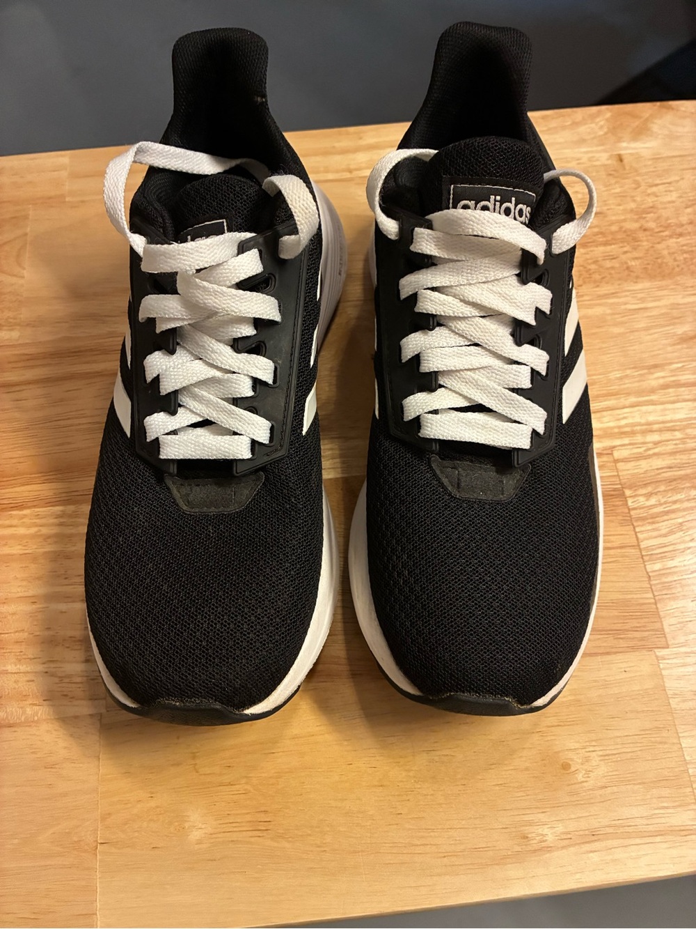 adidas Black and White Athletic Mesh Trainers Size 4